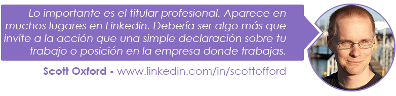 Lo importante es el extracto. Aparece en muchos sitios en Linkedin. Debería ser algo que invite a la acción en lugar de una simple declaración sobre tu trabajo o puesto en la empresa donde trabajas.